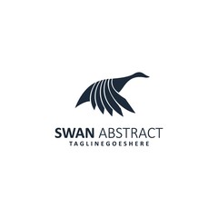 Abstract Swan Illustration Vector Template