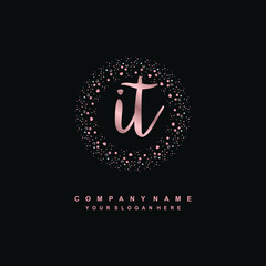 IT Beauty vector initial logo, handwriting logo of initial signature, wedding, fashion, jewerly, boutique, floral and botanical with creative template for any company or business