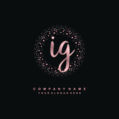 IG Beauty vector initial logo, handwriting logo of initial signature, wedding, fashion, jewerly, boutique, floral and botanical with creative template for any company or business