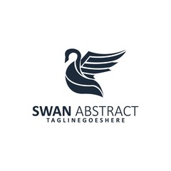 Abstract Swan Illustration Vector Template
