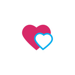 HEART LOGO VECTOR ILUSTRATION TEMPLATE.