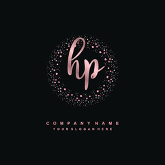HP Beauty vector initial logo, handwriting logo of initial signature, wedding, fashion, jewerly, boutique, floral and botanical with creative template for any company or business