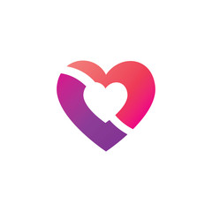 HEART LOGO VECTOR ILUSTRATION TEMPLATE.