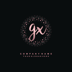 GX Beauty vector initial logo, handwriting logo of initial signature, wedding, fashion, jewerly, boutique, floral and botanical with creative template for any company or business