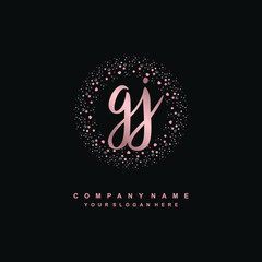 GJ Beauty vector initial logo, handwriting logo of initial signature, wedding, fashion, jewerly, boutique, floral and botanical with creative template for any company or business