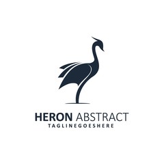 Abstract Heron Illustration Vector Template