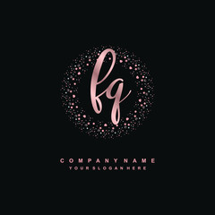 FQ Beauty vector initial logo, handwriting logo of initial signature, wedding, fashion, jewerly, boutique, floral and botanical with creative template for any company or business