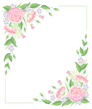 Floral frame water color template decoration