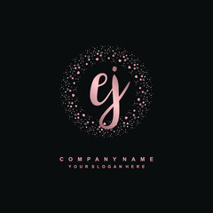 EJ Beauty vector initial logo, handwriting logo of initial signature, wedding, fashion, jewerly, boutique, floral and botanical with creative template for any company or business