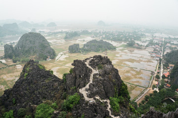 Fototapeta na wymiar Views from Hang Múa in Tam Coc, Vietnam