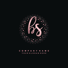 BS Beauty vector initial logo, handwriting logo of initial signature, wedding, fashion, jewerly, boutique, floral and botanical with creative template for any company or business