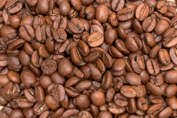 Roasted coffee beans background