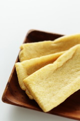 Chinese food ingredient, deep fried Tofu Aburaage
