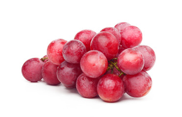 bunch of red grapes isolated on white background
