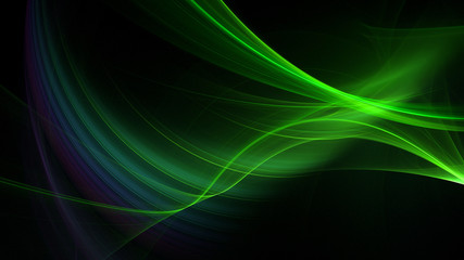 3D rendering abstract green fractal light background