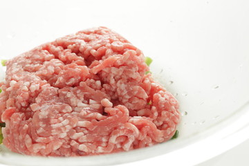 Ground pork and beef with seasoning and seasoning for patty ingredient 