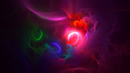 3D rendering abstract red fractal light background