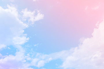 Sky and cloud background with a pastel colored