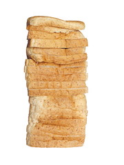Whole wheat meal bread isolated on white background.