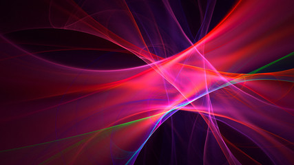 3D rendering abstract red fractal light background
