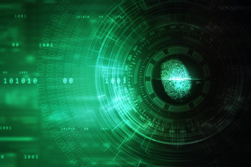 Fingerprint Scanning Technology Concept 2d Illustration