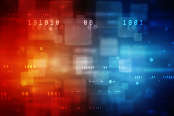 2d illustration abstract digital binary data on computer screen