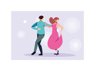 couple of people dancing in nightclub, party, dancing club, music and nightlife