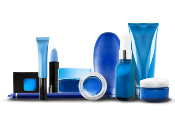 Blue cosmetic jars