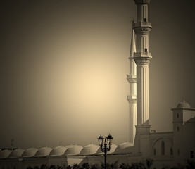 domes and minarets of grand mosque in Fuhairah