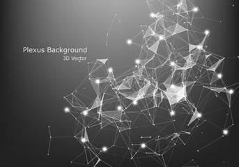 Abstract Internet connection and technology graphic design.  background with triangular cells for design with polygons on a dark background.