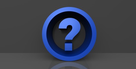 question mark 3d blue interrogation point logo sign symbol icon