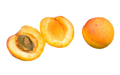 Naklejka na ściany i meble slices of Apricot isolated on white background