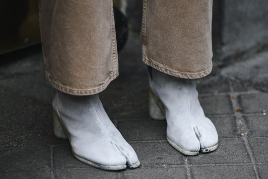 Paris, France - March 03, 2019: Street style outfit -   after a fashion show during Paris Fashion Week - PFWFW19