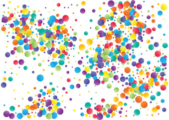 Festive color round confetti background. Abstract frame confetti texture for holiday, postcard, poster, website, carnivals, birthday and children's parties. Cover confetti mock-up. Wedding card layout