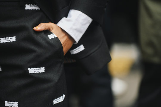 Paris, France - March 03, 2019: Street style outfit -  Janelle Monae after a fashion show during Paris Fashion Week - PFWFW19