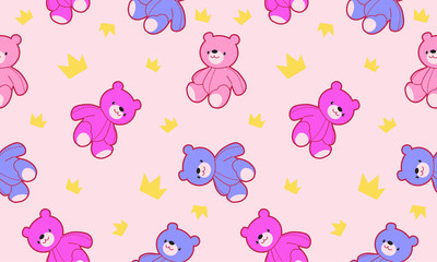 Fototapeta premium cute toys kids bear pattern seamless
