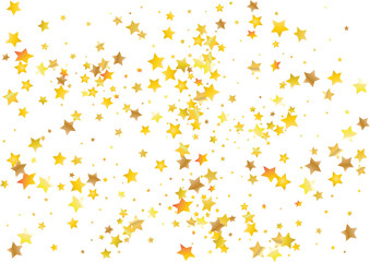 Festive glitter gold star confetti background. Abstract frame confetti texture for holiday, postcard, poster, website, carnivals, birthday and children's parties. Cover confetti mock-up. Wedding card