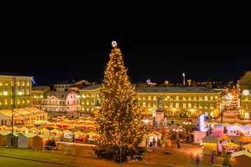 Deurstickers Helsinki Christmas Market On Senate Square ,Finland  © Subodh