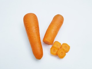 fresh carrots on white background