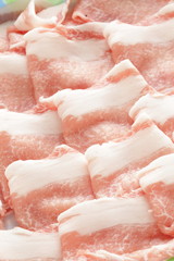 Japanese food ingredient, sliced pork belly for ShabuShabu ingredient