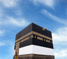 Kaaba in Mecca with sky background