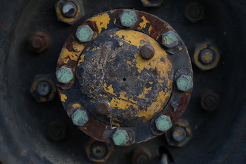 Old rusty tire wheel