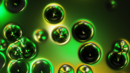 green liquid abstract background convex bubble