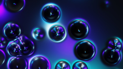 blue liquid abstract background convex bubble