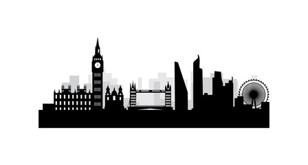 Vector shilhouette of London city skyline landscape   design eps format