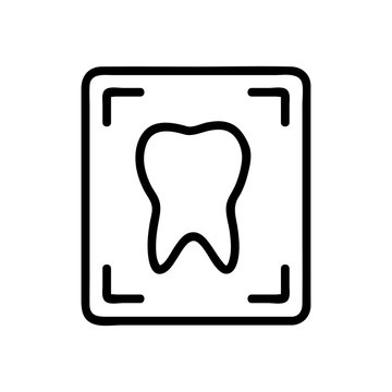 a picture of the tooth icon vector. A thin line sign. Isolated contour symbol illustration