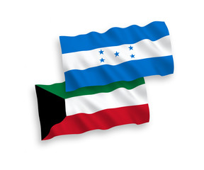 Flags of Kuwait and Honduras on a white background