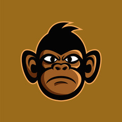 Monkey Head Mascot Logo