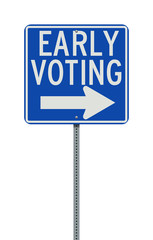 Vector illustration of the Early Voting blue road sign