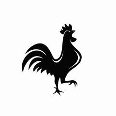 Rooster silhouette logo design